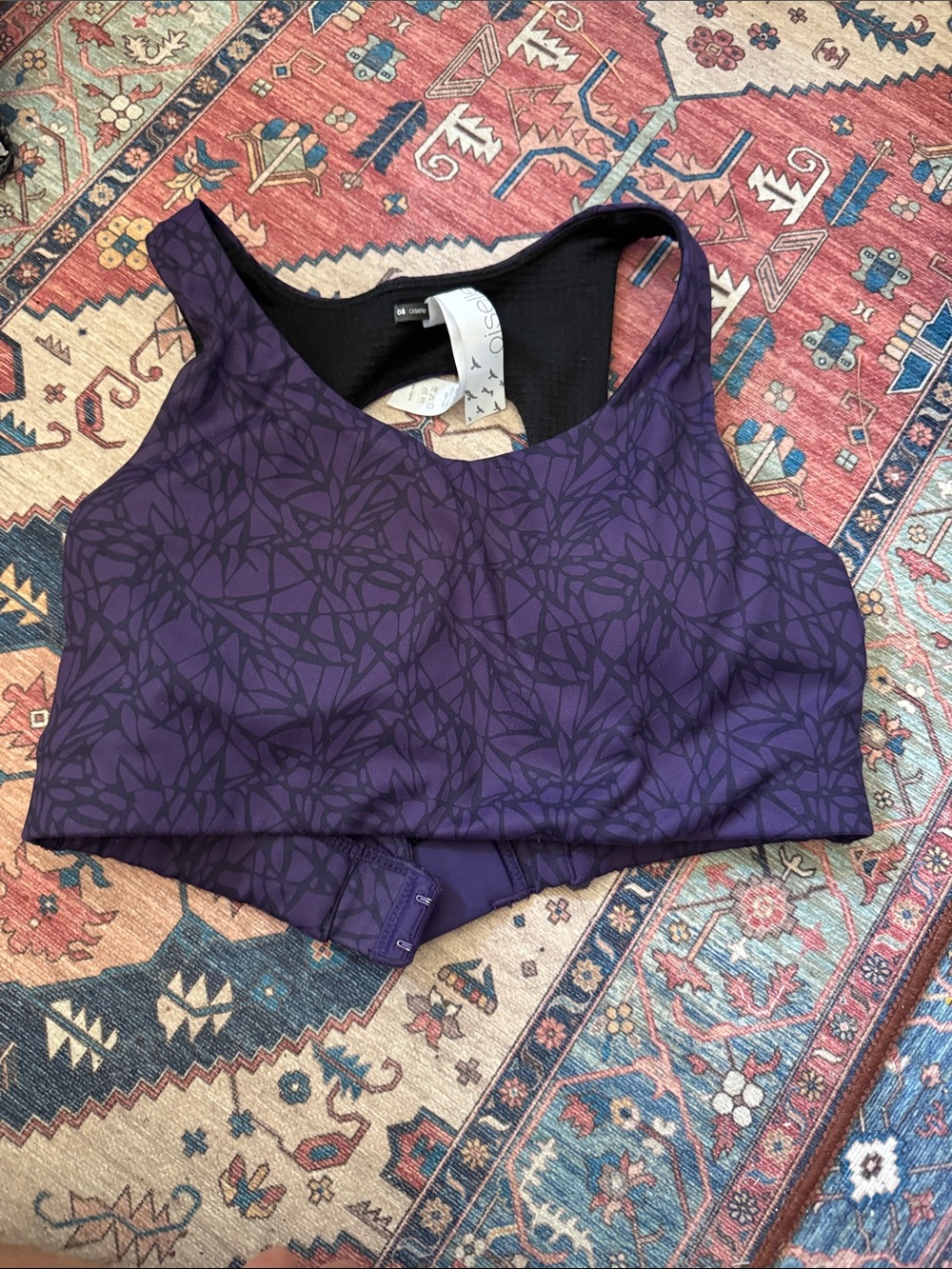 oiselle Purple Floral-Print High Support Sports Bra